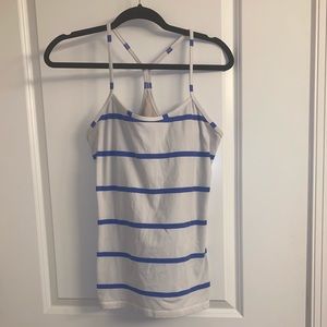 Lululemon striped Razorback work out tank